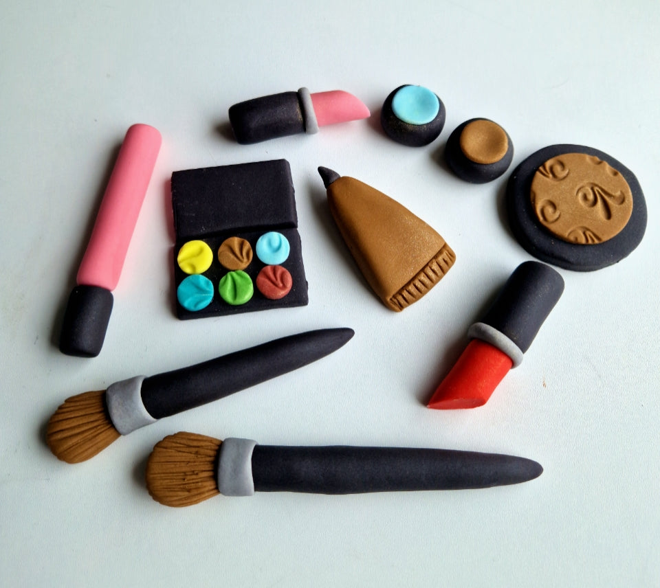 Edible make-up cake toppers,fondant icing party decoration