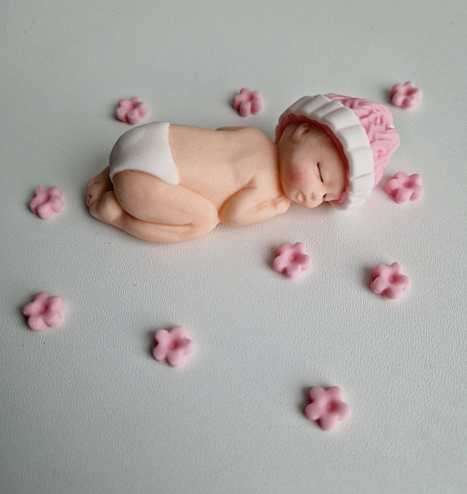 Edible baby cake topper,fondant icing decoration