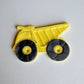 12 Edible construction cupcake toppers,digger,cement mixer,dumper truck fondant icing decorations