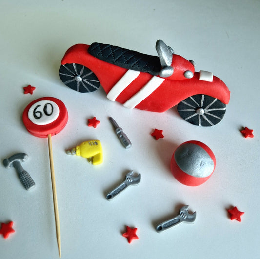 Edible motorbike cake topper,fondant icing bike decoration