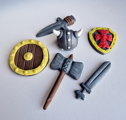 Edible vikings cake topper,fondant icing decorations