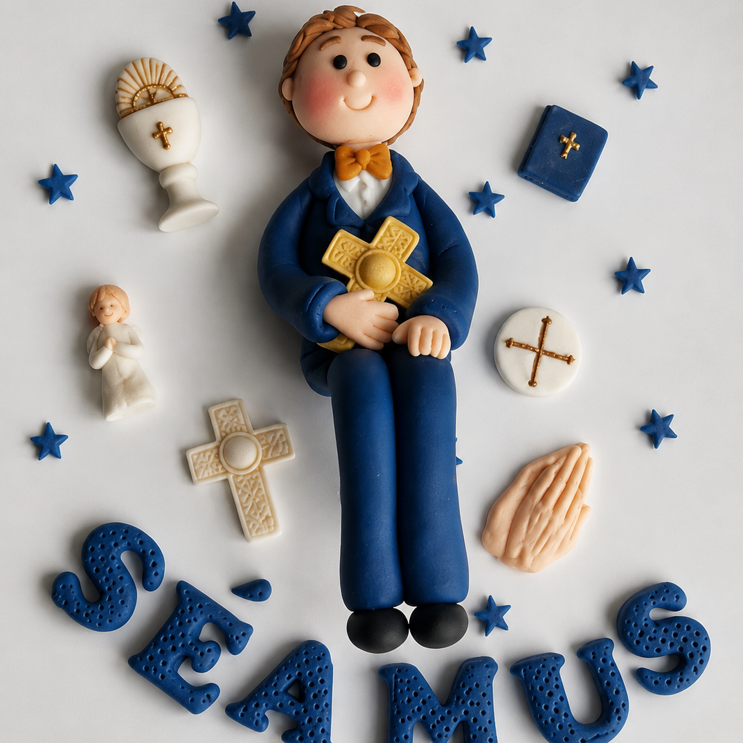 Edible First Holy Communion figurine cake topper,fondant icing decoration