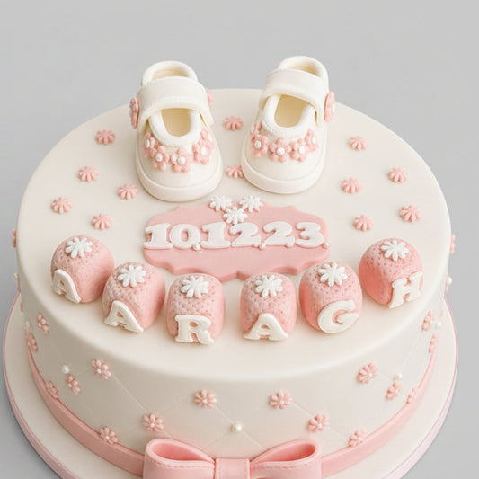 Edible Personalised Baby Booties Cake Topper, Christening Cake Decoration, Baby Fondant Shoes, Baptism