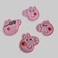 12 eetbare Peppa Pig taart-/cupcaketoppers, fondant-glazuurdecoraties