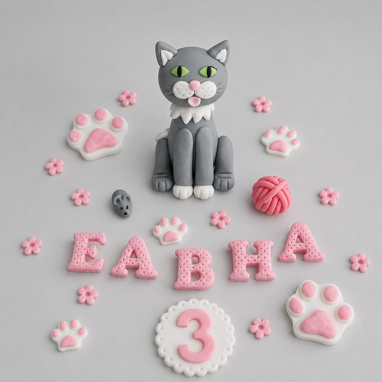 Edible cat/dog cake topper,fondant icing decoration