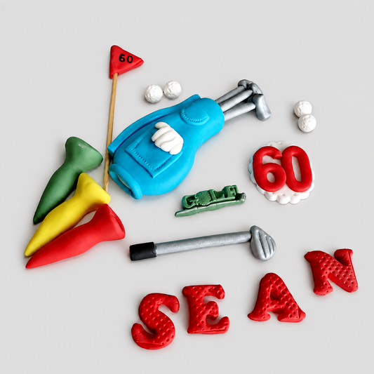 Edible golf cake topper,fondant icing decoration
