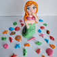 Edible mermaid cake topper,fondant icing decoration