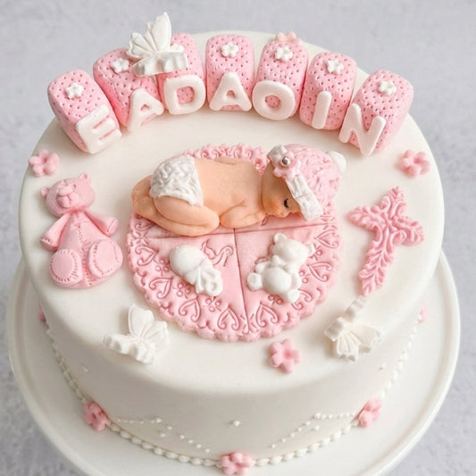 Edible baby cake topper,baptism/christening,fondant icing decoration