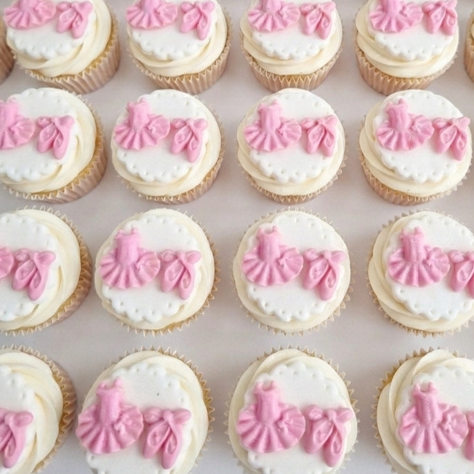 12 Edible ballet cupcake toppers,fondant icing decorations