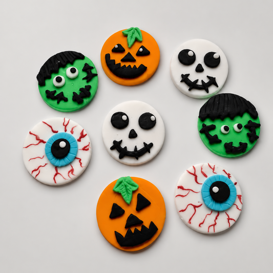 Edible handmade Halloween cupcakes toppers,fondant icing decorations