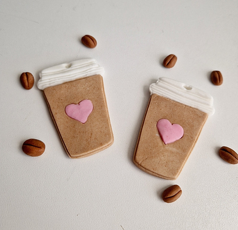 Edible coffee/tea cupcake toppers,fondant icing decorations