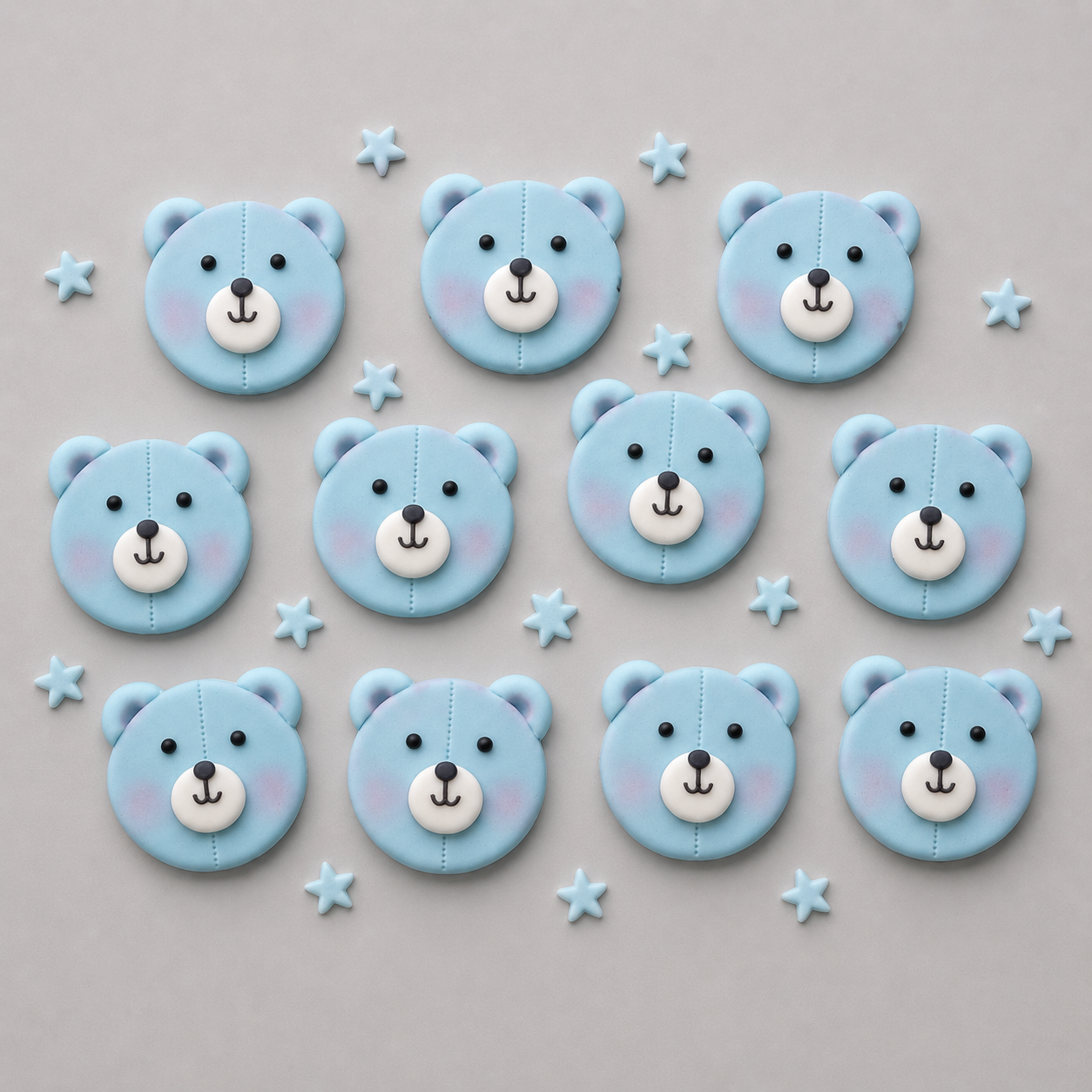 Edible teddy bear cupcake toppers,fondant icing decorations