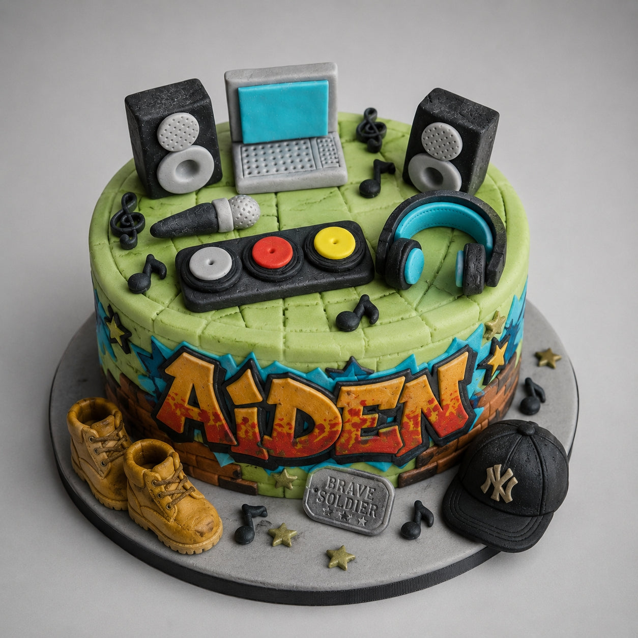 Edible DJ cake topper,fondant icing decorations