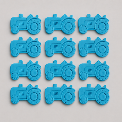 12 farm tractors edible cupcake toppers,party icing fondant decorations