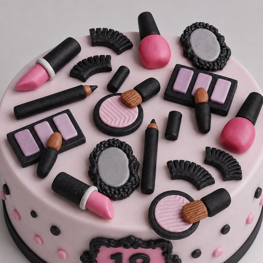 Edible make up cake topper,fondant icing decoration