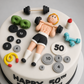 Edible gym cake topper,fondant figurine icing decoration