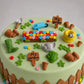 Edible gardening cake topper,fondant birthday icing decoration
