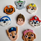 8 Edible dog faces,paw cartoon cake topper,fondant icing decoration