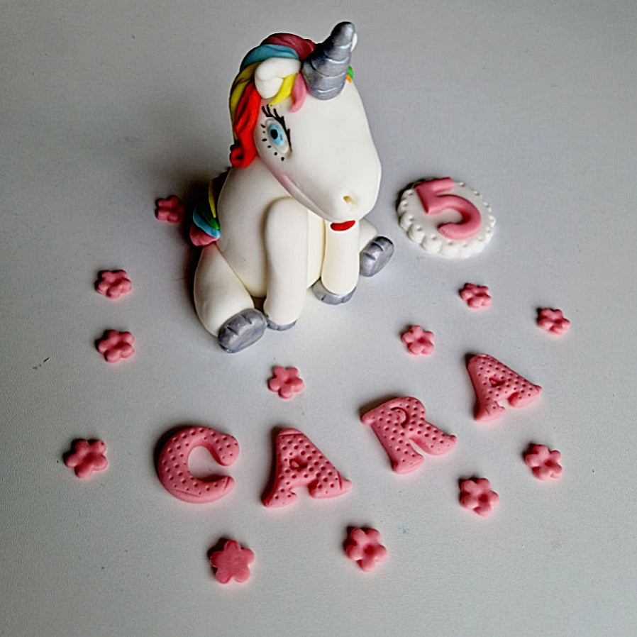 Edible unicorn cake topper,fondant icing decoration