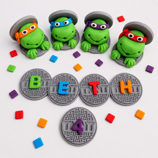 Edible turtles cake topper,fondant icing decorations