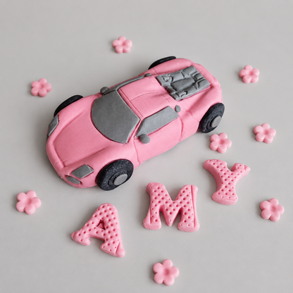 Edible sport car cake topper,fondant icing decoration