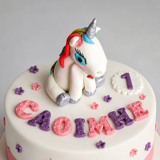 Edible unicorn cake topper,fondant icing decoration