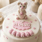Edible baby teddy bear cake topper,fondant baptism icing decoration
