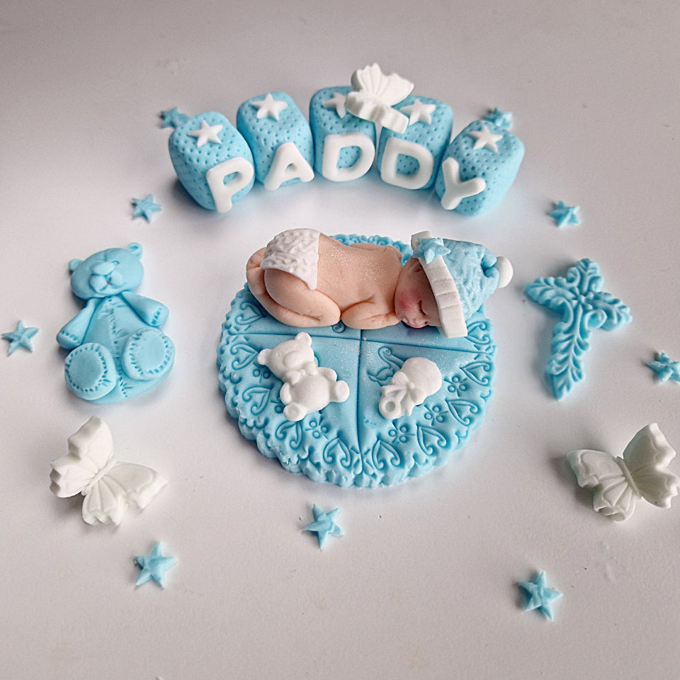 Edible baby cake topper,baptism/christening,fondant icing decoration