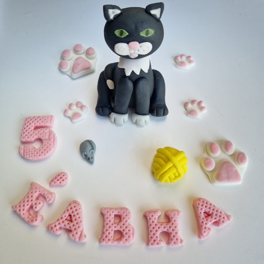 Edible cat/dog cake topper,fondant icing decoration