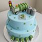 Eetbare prullenbak, vuilniswagentaarttopper, fondant glazuurdecoratie