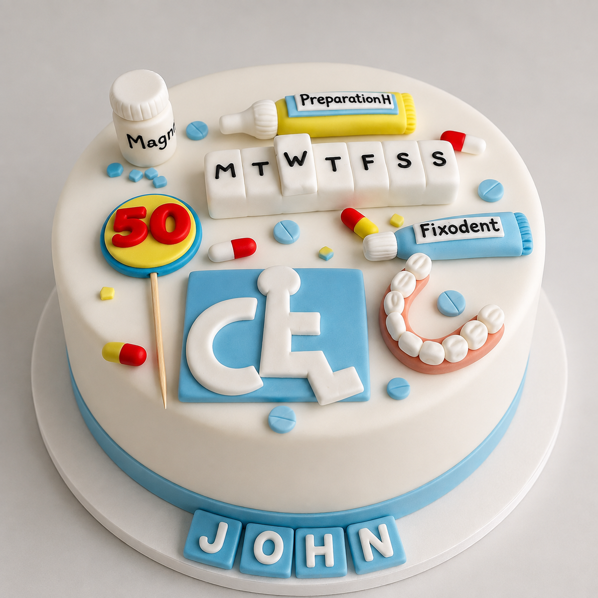Edible Over the Hill cake topper,fondant icing decorations