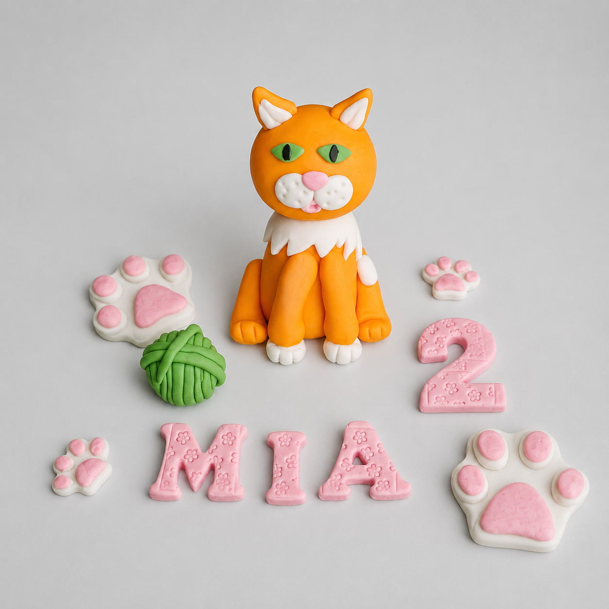 Edible cat/dog cake topper,fondant icing decoration