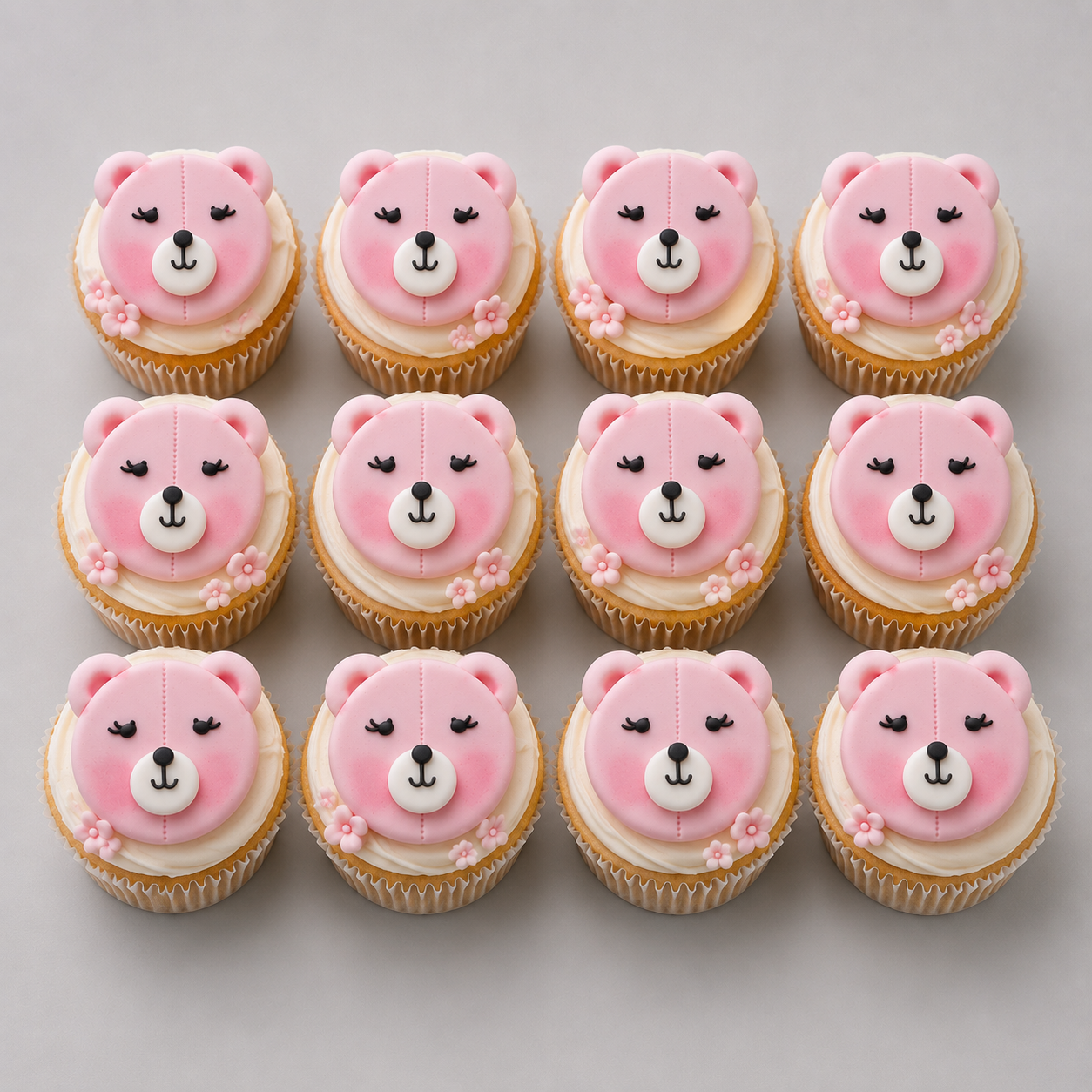 Edible teddy bear cupcake toppers,fondant icing decorations