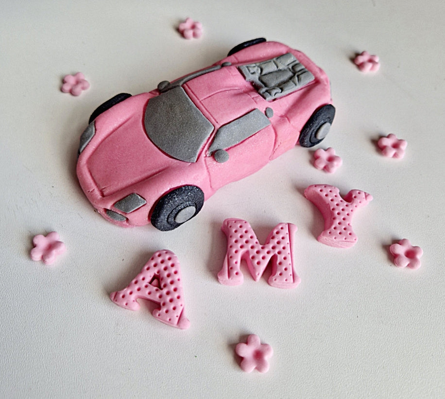 Edible sport car cake topper,fondant icing decoration