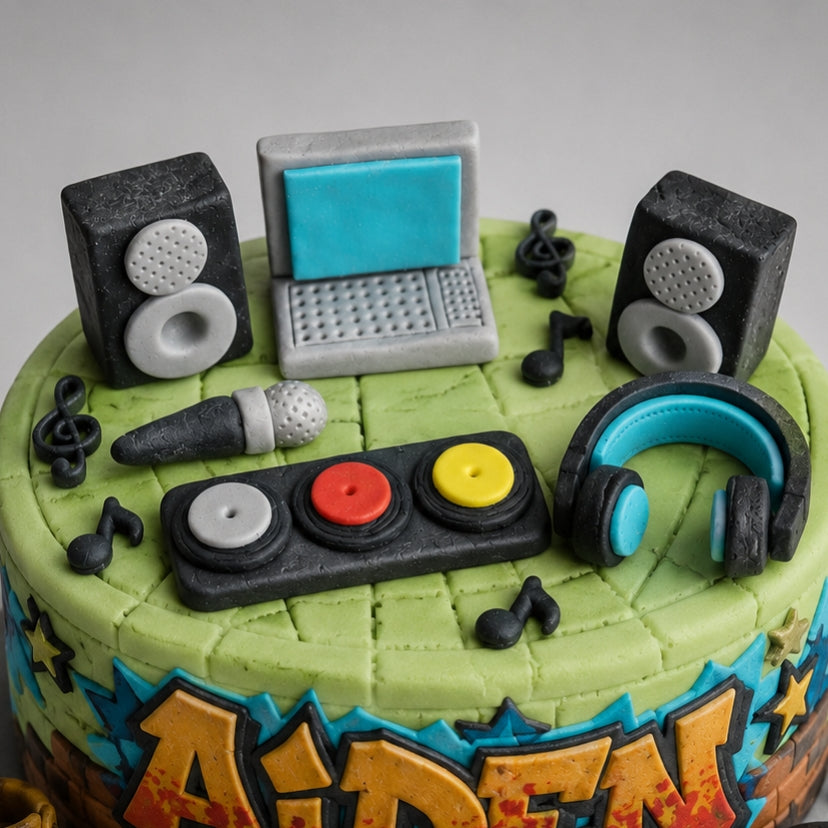 Edible DJ cake topper,fondant icing decorations
