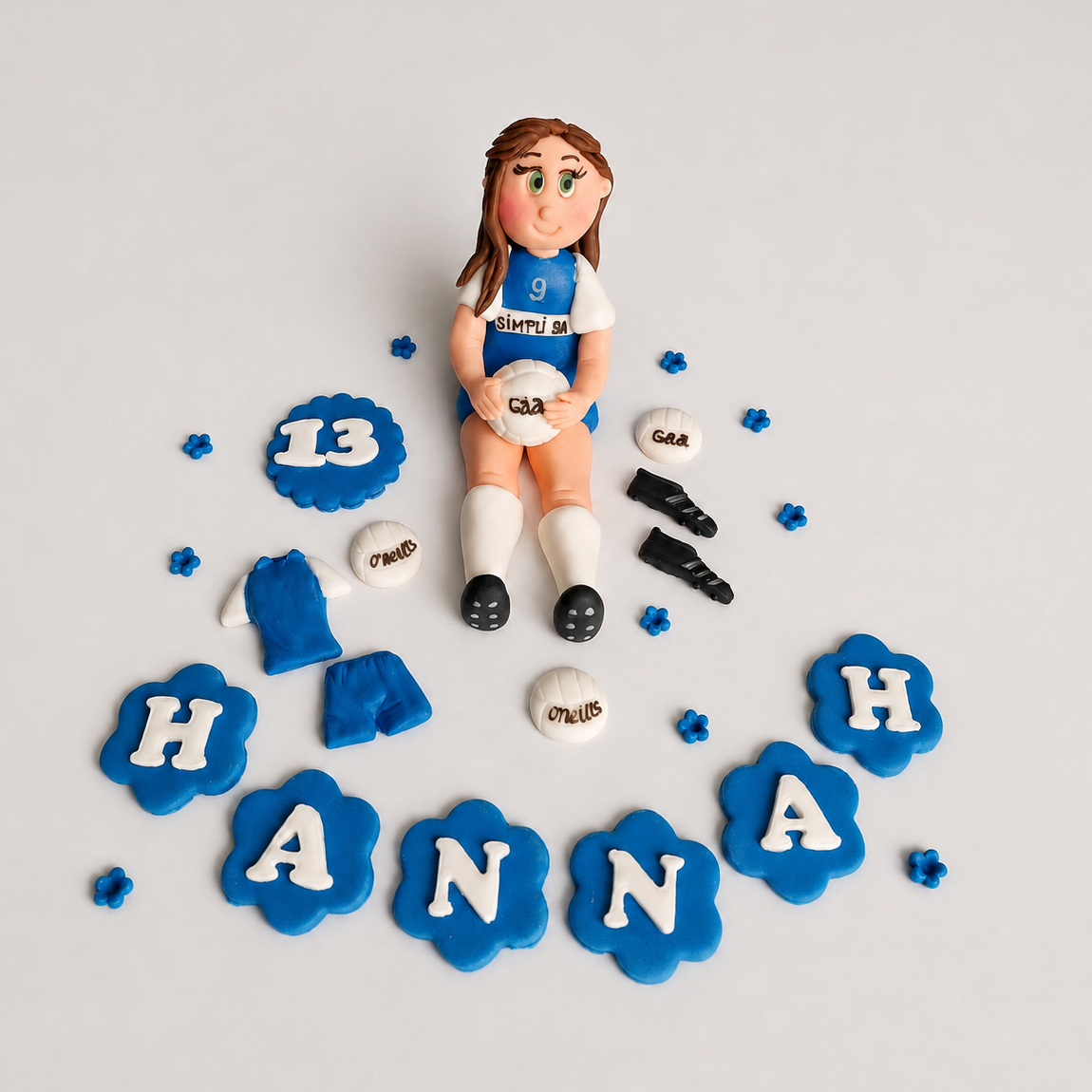 Edible soccer/football GAA player cake topper,fondant icing decoration