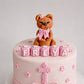Edible teddy bear baby cake topper,fondant icing baptism decoration