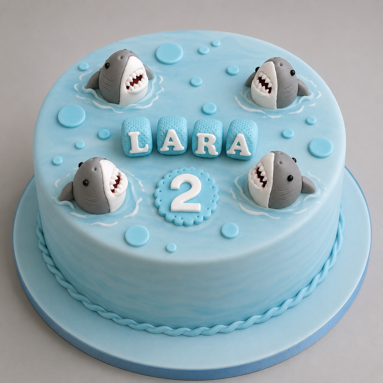Edible sharks cake topper,handmade fondant decoration