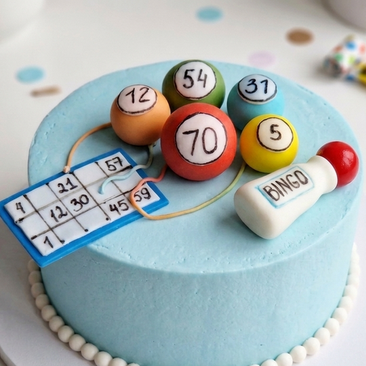 Edible Bingo cake topper,fondant icing decoration