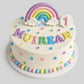 Edible rainbow cake topper,fondant icing decoration