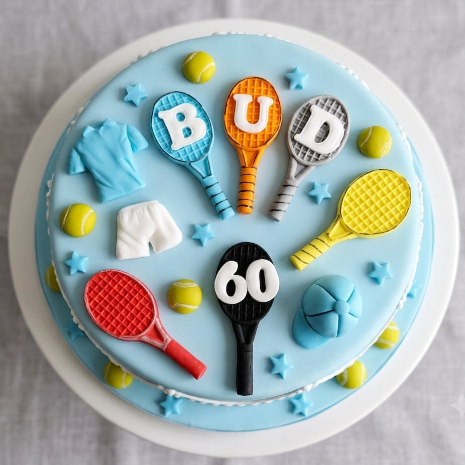 Edible tennis cake toppers,fondant icing sport decorations