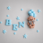 Personalised Teddy Bear Cake Topper: Baptism, Christening, Baby Shower Fondant Decoration