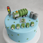 Eetbare prullenbak, vuilniswagentaarttopper, fondant glazuurdecoratie