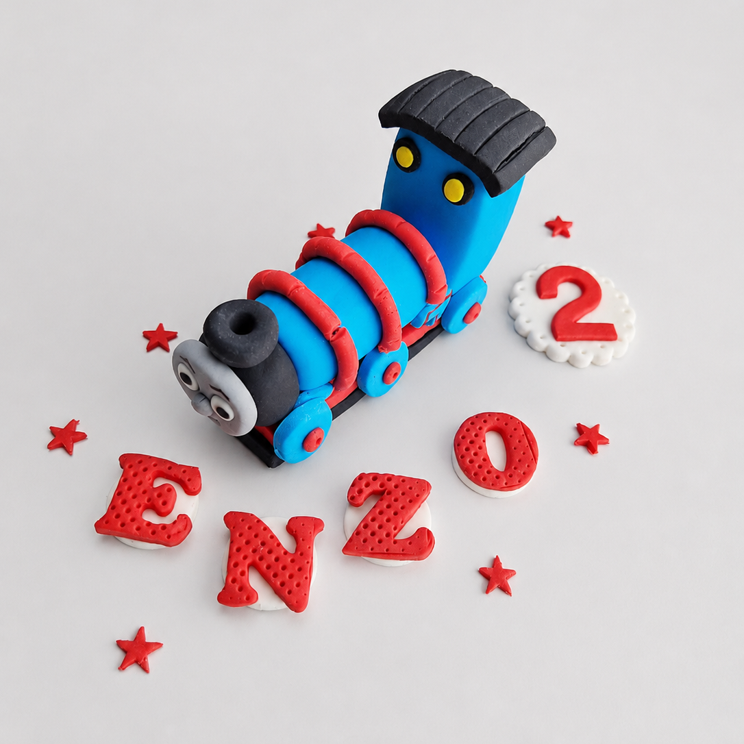 Edible Thomas The Tank engine train cake topper,fondant icing decoration