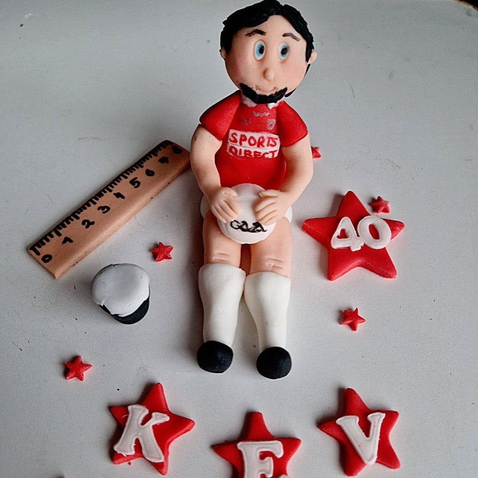 Edible soccer/football GAA player cake topper,fondant icing decoration