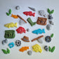 22 Edible fishing cake/cupcakes toppers,fish fondant icing decorations