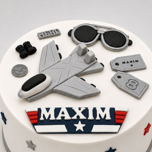 Edible Top Gun cake topper,handmade fondant icing  decoration