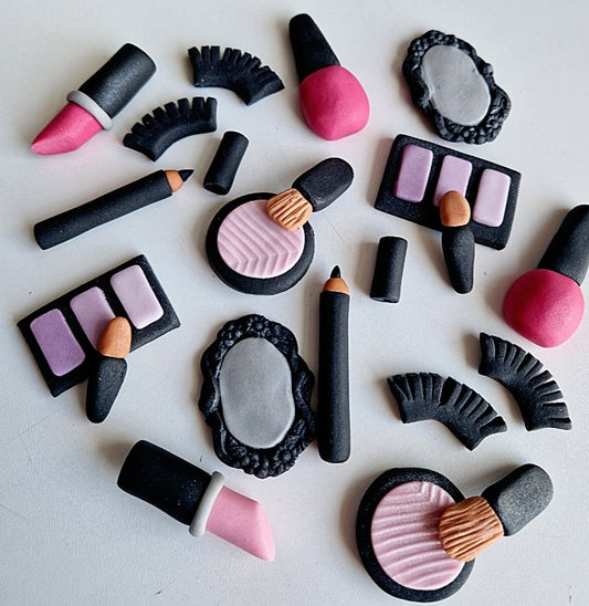 Edible make-up cake topper,fondant icing decoration