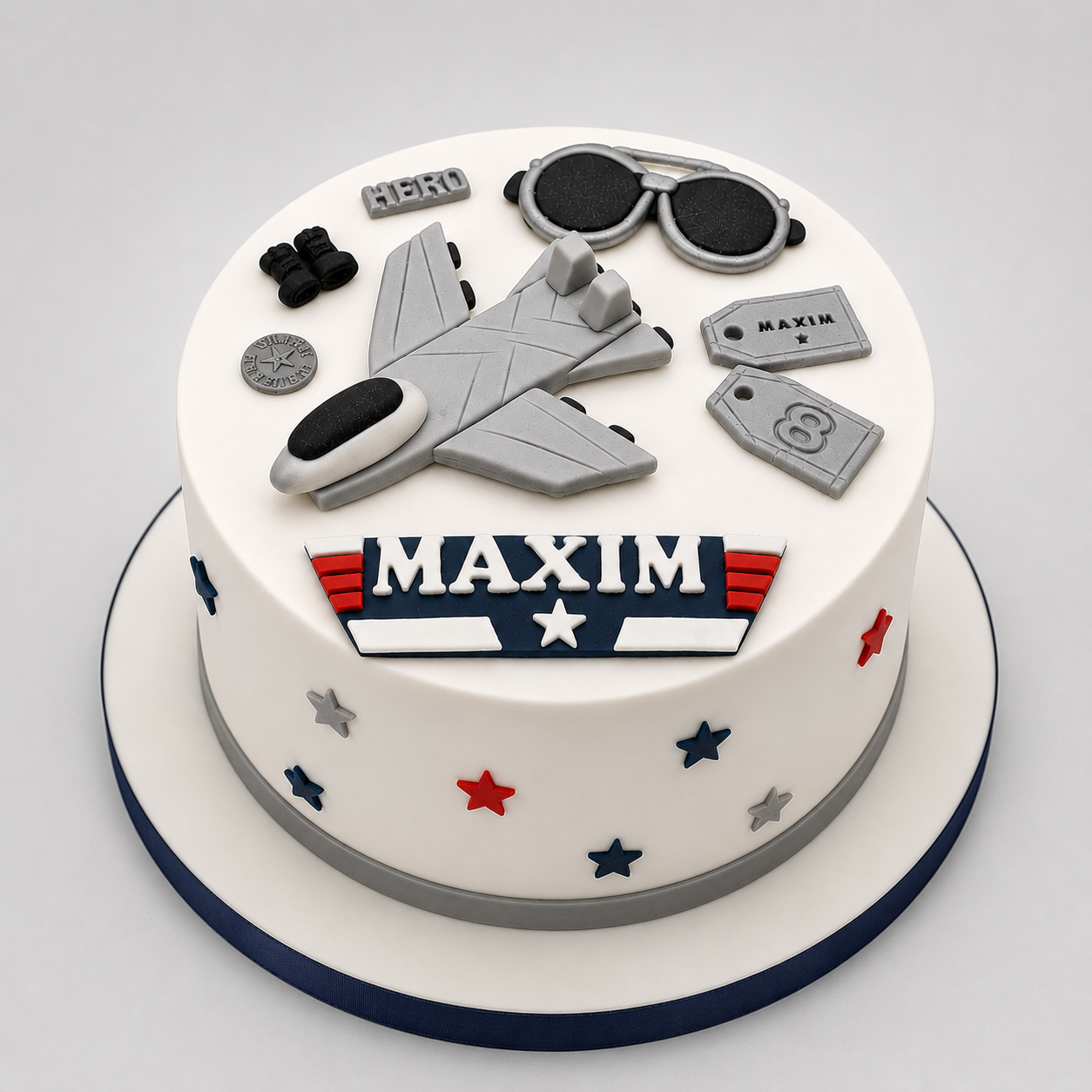 Edible Top Gun cake topper,handmade fondant icing  decoration