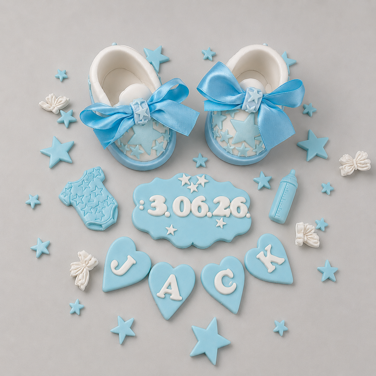Edible baby booties/shoes cake topper,fondant icing decorations